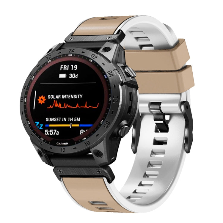 22mm Plain Weave Two-Color Quick Release Silicone Watch Band, For Garmin Fenix 7