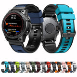 22mm Plain Weave Two-Color Quick Release Silicone Watch Band, For Garmin Fenix 7