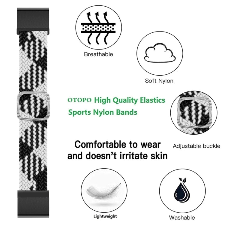 Adjustable Nylon Braided Elasticity Watch Band, For Garmin Fenix 7