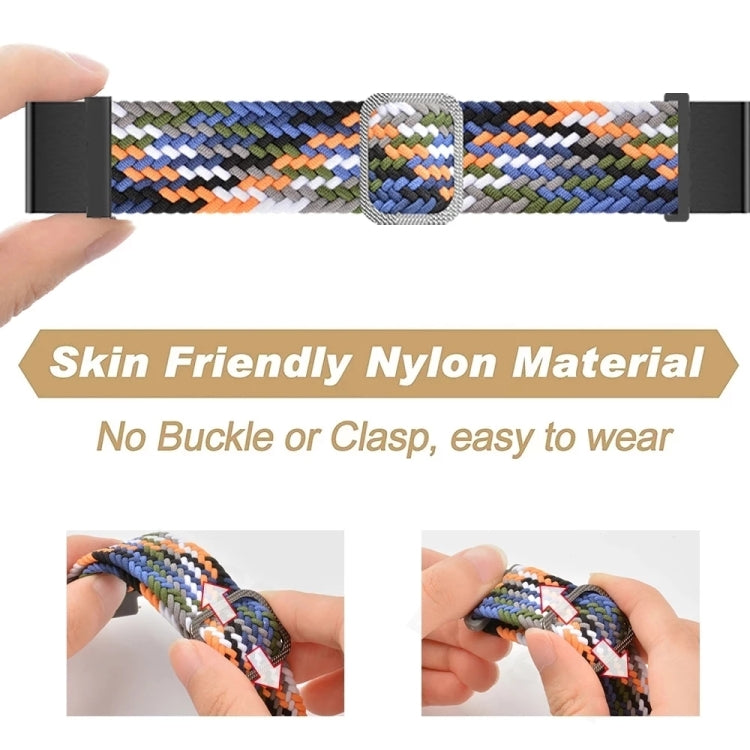Adjustable Nylon Braided Elasticity Watch Band, For Garmin Fenix 7