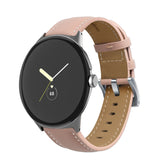Pointed Tail Stitching Genuine Leather Watch Band, For Google Pixel Watch 4 / 3 / 2 / 1 41mm