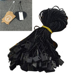 1 Pack of 990pcs Clothing Tag Rope CottonUniversal Plastic Square Hanging Tablets Black