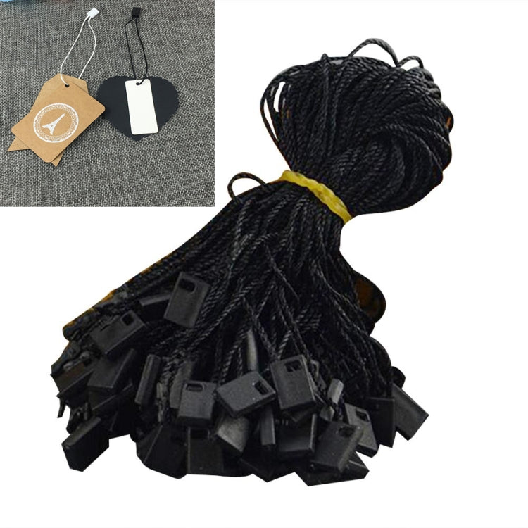 1 Pack of 990pcs Clothing Tag Rope CottonUniversal Plastic Square Hanging Tablets Black