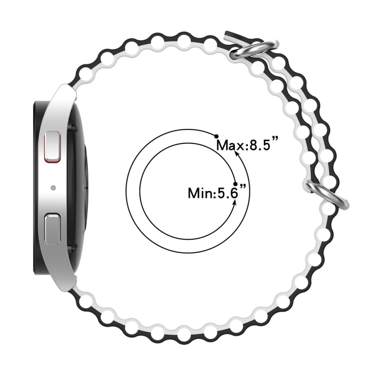 Universal Ocean Style Silicone Two Color Watch Band, 20mm, 22mm