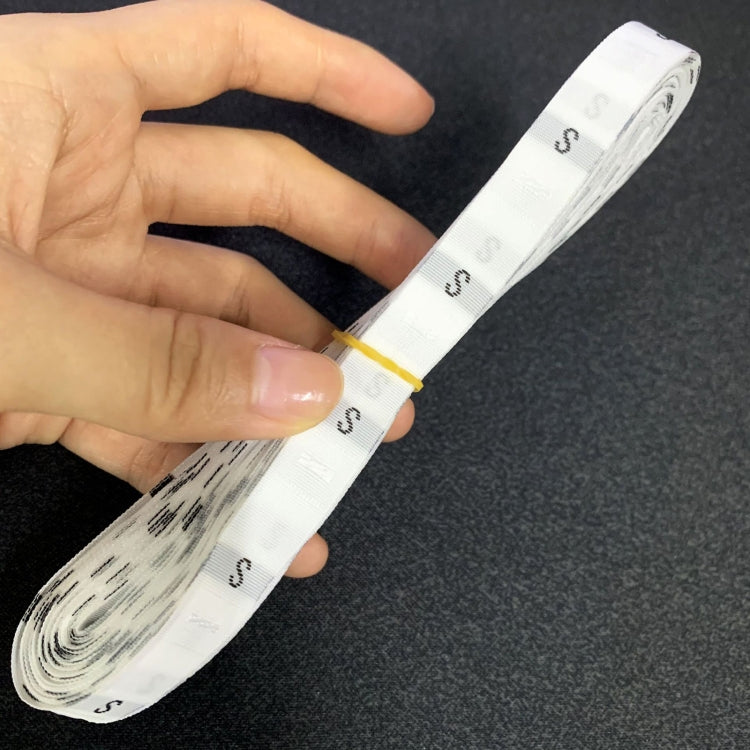 3.2 x 1.2cm Size Labels Polyester Cloth Clothing Label 1 Roll (about 380 PCs), XS, S, M, L, XL, XXL, XXXL, XXXXL, XXXXXL XS White