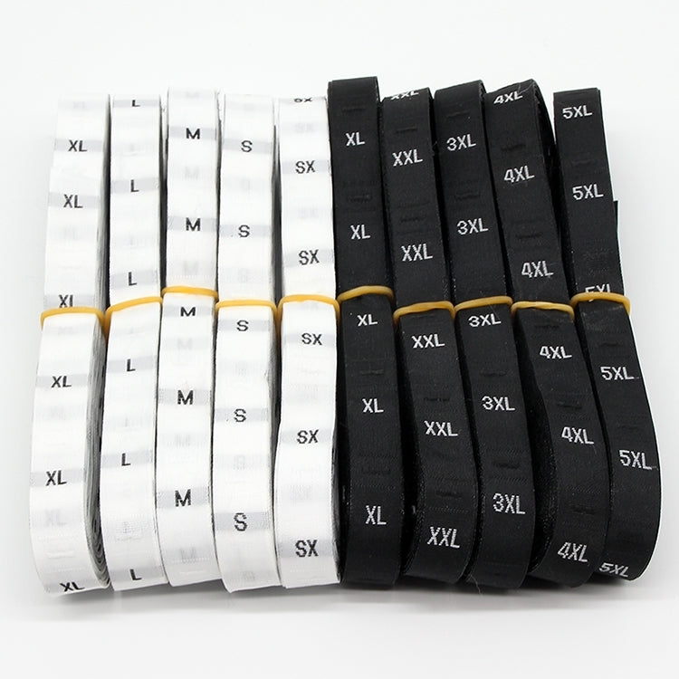 3.2 x 1.2cm Size Labels Polyester Cloth Clothing Label 1 Roll (about 380 PCs), XS, S, M, L, XL, XXL, XXXL, XXXXL, XXXXXL