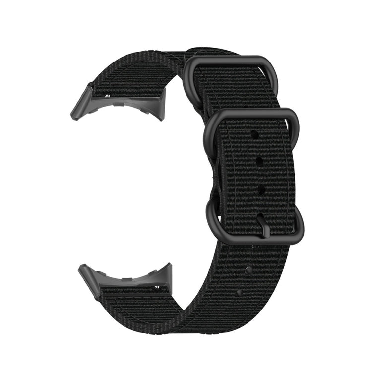 Three-ring Black Buckle Nylon Watch Band, For Google Pixel Watch 4 / 3 / 2 / 1 41mm