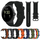 Three-ring Black Buckle Nylon Watch Band, For Google Pixel Watch 4 / 3 / 2 / 1 41mm