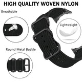 Three-ring Black Buckle Nylon Watch Band, For Google Pixel Watch 4 / 3 / 2 / 1 41mm