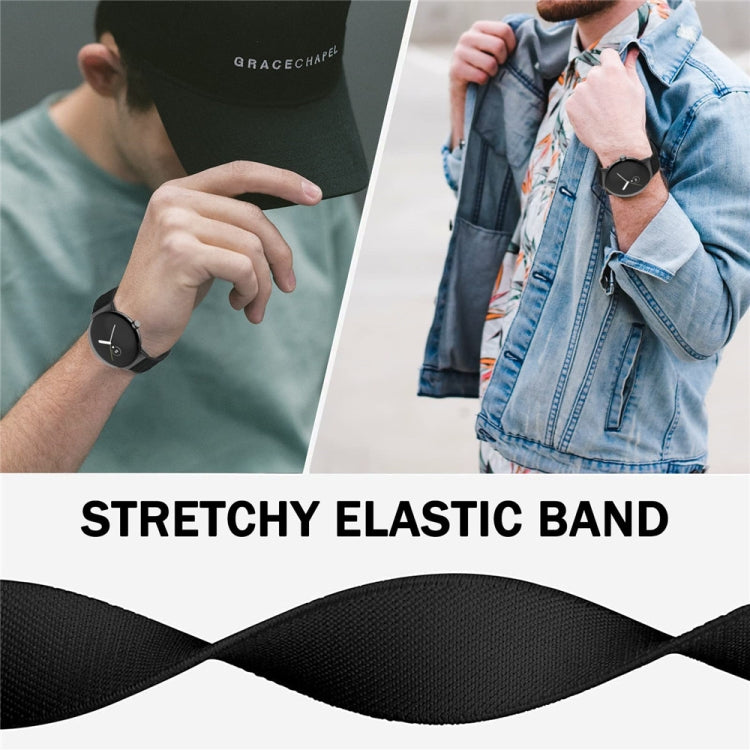 Three-ring Black Buckle Nylon Watch Band, For Google Pixel Watch 4 / 3 / 2 / 1 41mm