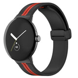 Two-color Folding Buckle Silicone Watch Band, For Google Pixel Watch 4 / 3 / 2 / 1 41mm