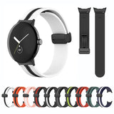 Two-color Folding Buckle Silicone Watch Band, For Google Pixel Watch 4 / 3 / 2 / 1 41mm