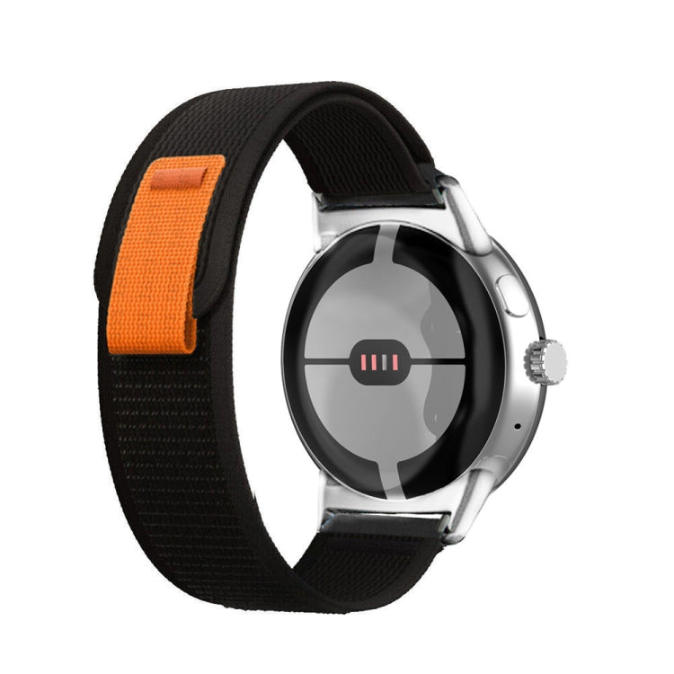 Loop Silver Connector Nylon Watch Band, For Google Pixel Watch 4 / 3 / 2 / 1 41mm