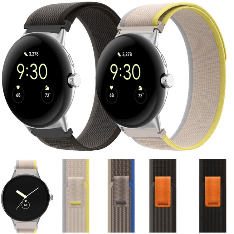 Loop Silver Connector Nylon Watch Band, For Google Pixel Watch 4 / 3 / 2 / 1 41mm