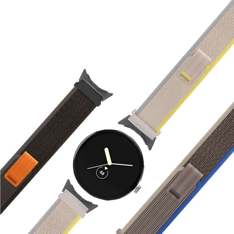 Loop Silver Connector Nylon Watch Band, For Google Pixel Watch 4 / 3 / 2 / 1 41mm