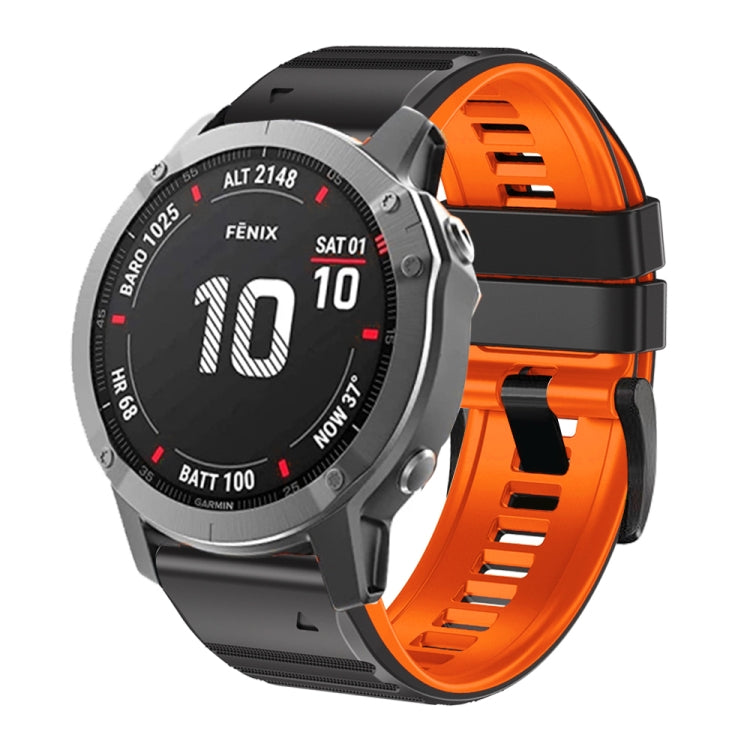 Two-Color Silicone Watch Band, For Garmin Fenix 7X / 6X / 5X 26mm