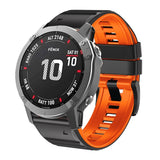 Two-Color Silicone Watch Band, For Garmin Fenix 7X / 6X / 5X 26mm