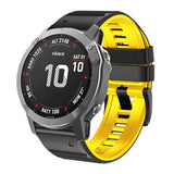 Two-Color Silicone Watch Band, For Garmin Fenix 7X / 6X / 5X 26mm
