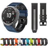 Two-Color Silicone Watch Band, For Garmin Fenix 7X / 6X / 5X 26mm