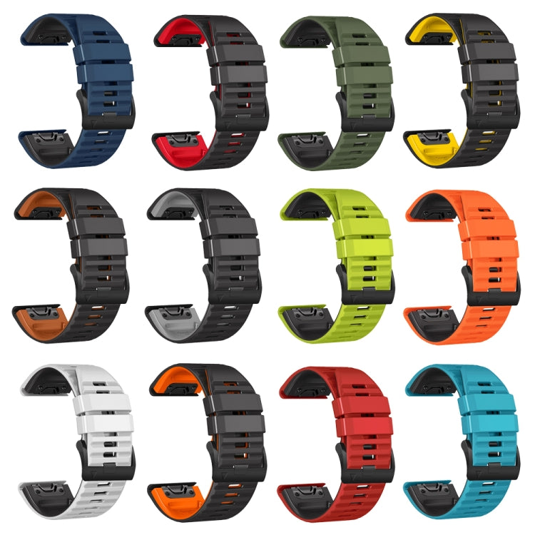 Two-Color Silicone Watch Band, For Garmin Fenix 7X / 6X / 5X 26mm