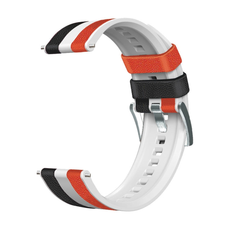 22mm Universal Three-color Silicone Leather Watch Band