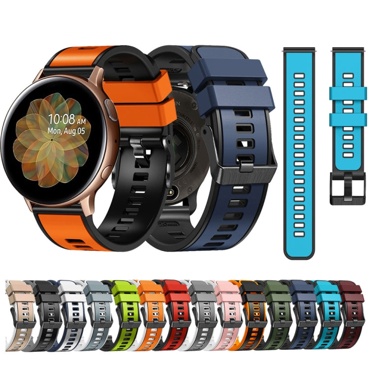 Universal Two Color Silicone Watch Band, 20mm, 22mm