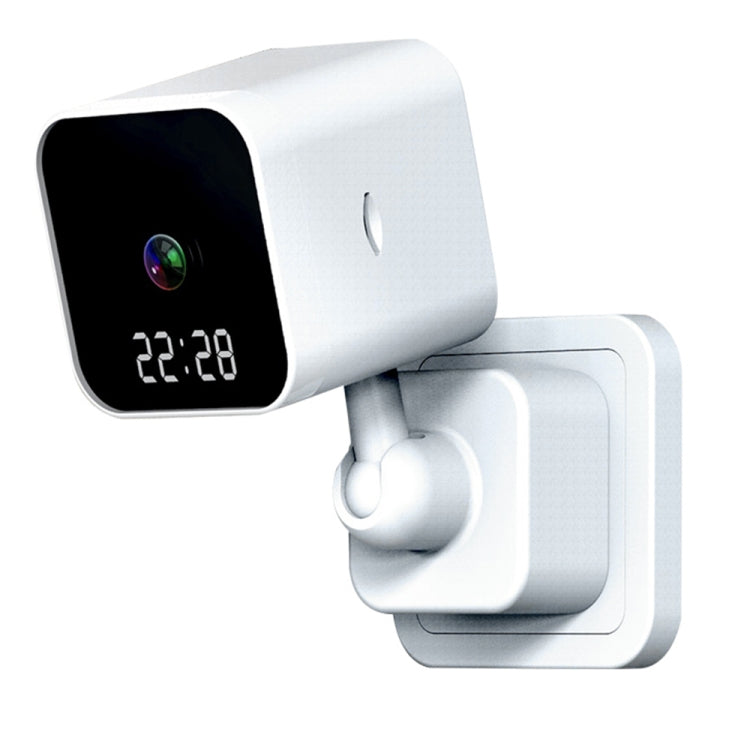 DP27 1080P Clock Plug Card WiFi Camera, Support Two-way Voice Intercom & Mobile Monitoring, US Plug, EU Plug US Plug White