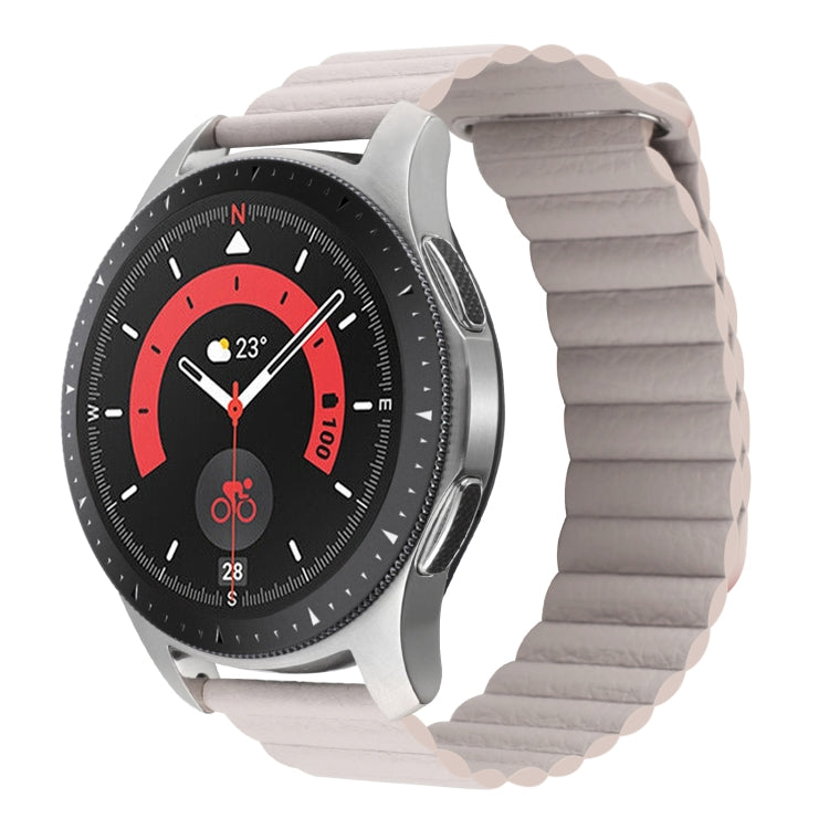 18mm Universal Magnetic Loop Leather Watch Band, For Garmin Forerunner 255S / Venu 2S