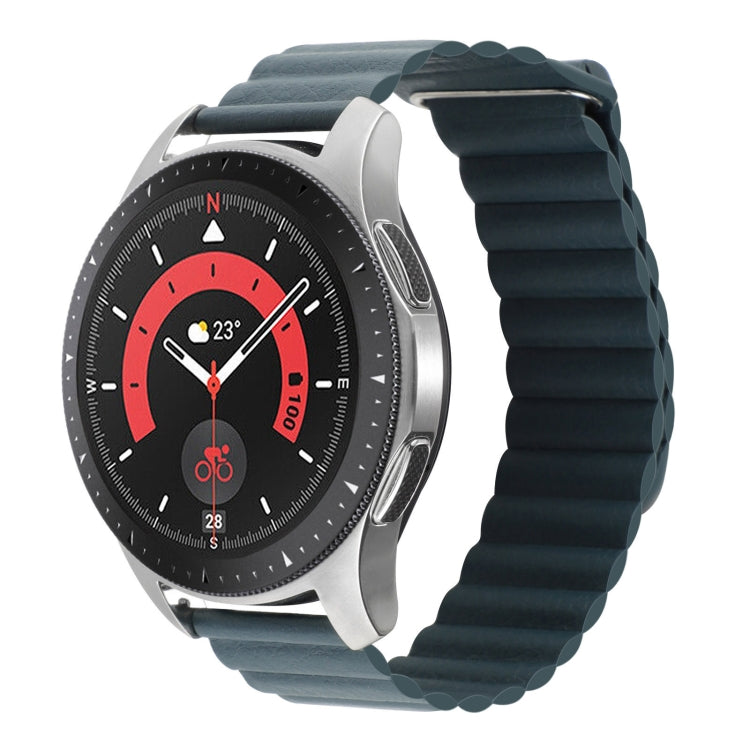 18mm Universal Magnetic Loop Leather Watch Band, For Garmin Forerunner 255S / Venu 2S