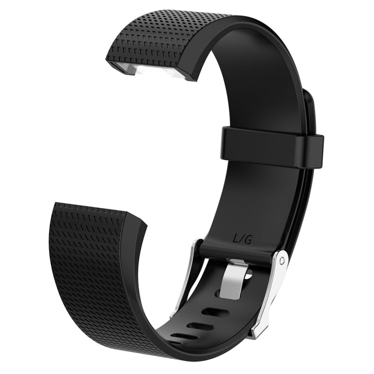 For Fitbit Charge 2 Common Texture Silicone Replacement Wrist Strap Watchband with Buckle, S, L