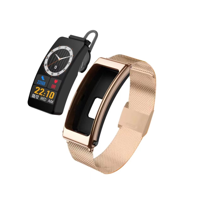 K13 1.14 inch Steel Band Earphone Detachable Smart Watch Support Bluetooth Call, Steel Band (Black), Steel Band (Gold) - Zen Craft