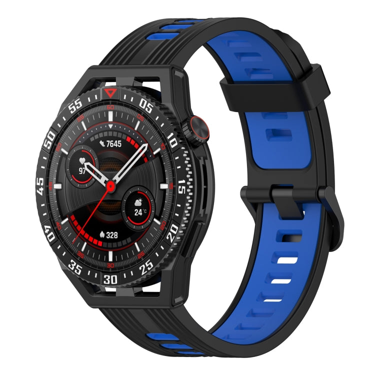 22mm Two-color Stripe Silicone Watch Band, For Huawei Watch GT 3 SE
