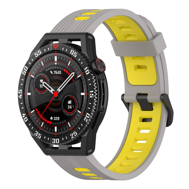 22mm Two-color Stripe Silicone Watch Band, For Huawei Watch GT 3 SE