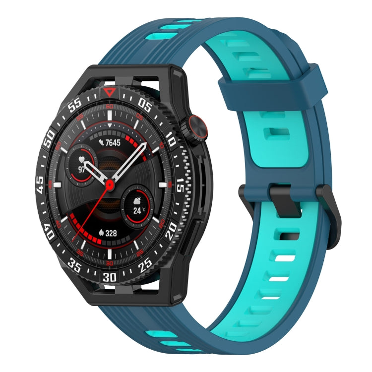 22mm Two-color Stripe Silicone Watch Band, For Huawei Watch GT 3 SE