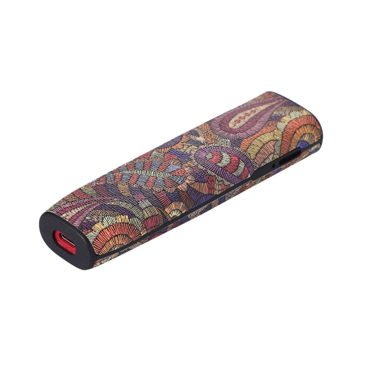 TPU+PU Skinned Electronic Cigarette Protective Case with Lanyard, For IQOS ILUMA ONE For IQOS ILUMA ONE Cashew Flower Purple