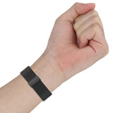 Magnetic Fold Clasp Black Buckle Silicone Watch Band, For Amazfit GTR Mini