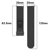 Magnetic Fold Clasp Black Buckle Silicone Watch Band, For Amazfit GTR Mini