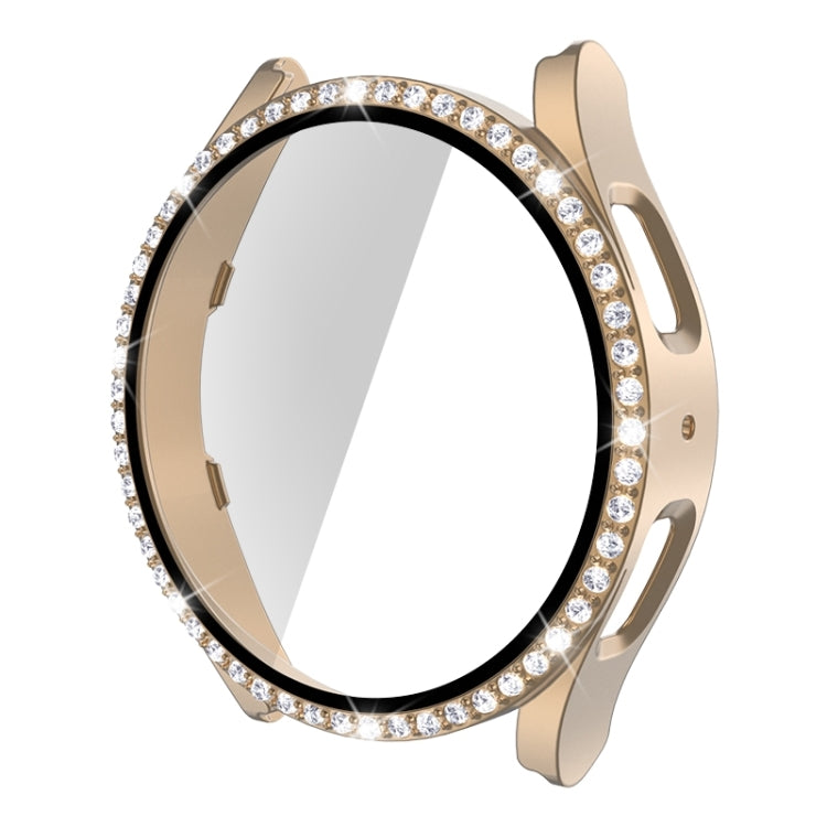 Single Row Diamond PC + Tempered Glass Watch Case, For Samsung Galaxy Watch5 44mm