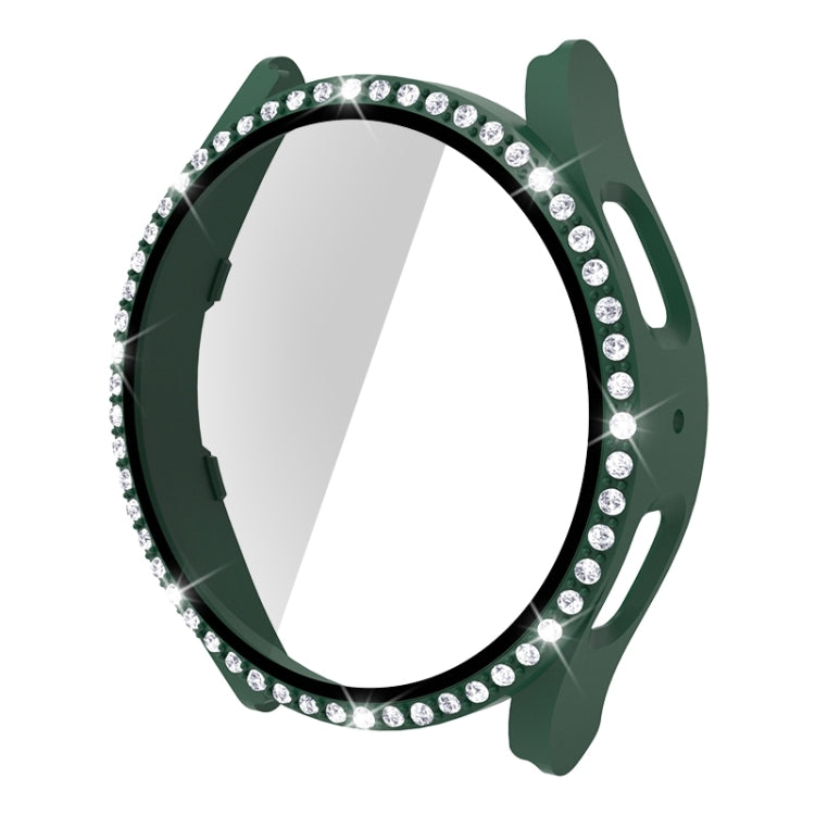 Single Row Diamond PC + Tempered Glass Watch Case, For Samsung Galaxy Watch5 44mm