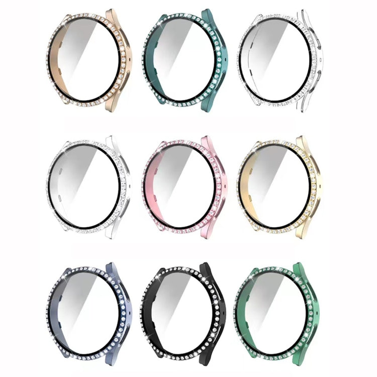 Single Row Diamond PC + Tempered Glass Watch Case, For Samsung Galaxy Watch5 44mm