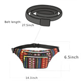 Outdoor Sports Bohemian Ethnic Style Fashion Waist Bag, 34x15cm