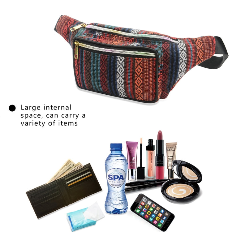 Outdoor Sports Bohemian Ethnic Style Fashion Waist Bag, 34x15cm