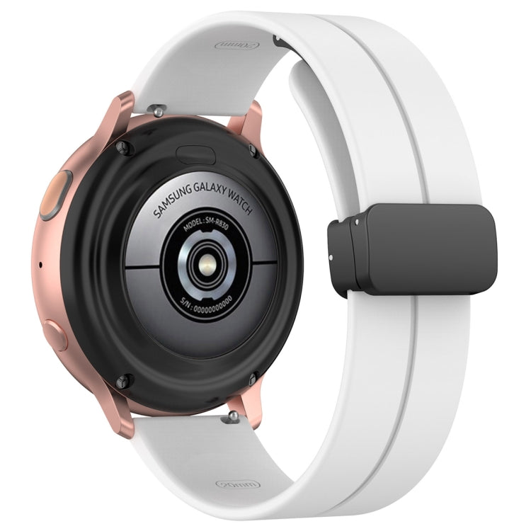 Universal Flat Head Groove Folding Black Buckle Silicone Watch Band, 20mm, 22mm