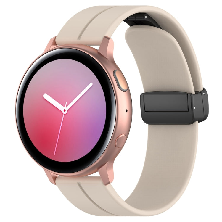 Universal Flat Head Groove Folding Black Buckle Silicone Watch Band, 20mm, 22mm