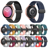 Universal Flat Head Groove Folding Black Buckle Silicone Watch Band, 20mm, 22mm