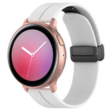 Universal Flat Head Groove Folding Black Buckle Silicone Watch Band, 20mm, 22mm