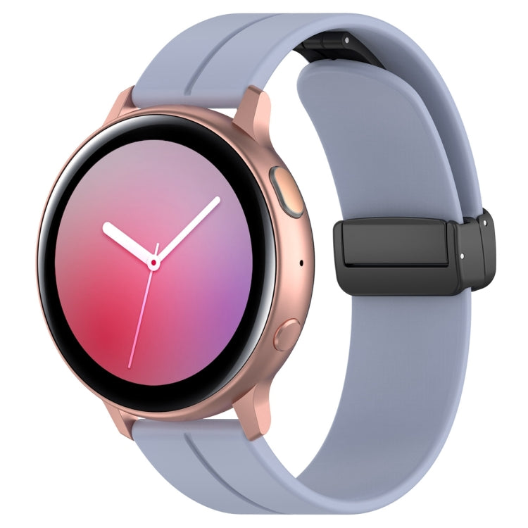 Universal Flat Head Groove Folding Black Buckle Silicone Watch Band, 20mm, 22mm