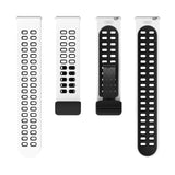 Double-row Hole Folding Black Buckle Two-color Silicone Watch Band, 20mm, 22mm