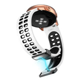 Double-row Hole Folding Black Buckle Two-color Silicone Watch Band, 20mm, 22mm
