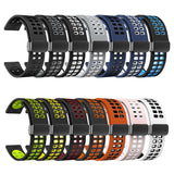 Double-row Hole Folding Black Buckle Two-color Silicone Watch Band, 20mm, 22mm